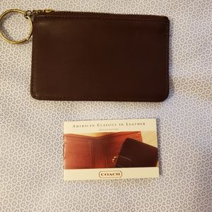 Brown Leather Keychain Mini Wallet